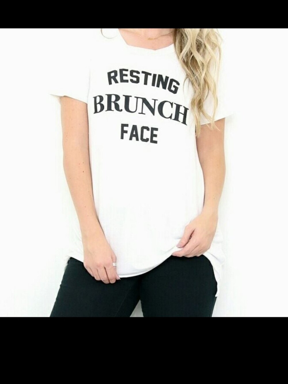 Resting Brunch Face Graphic Tee - White with Black Print